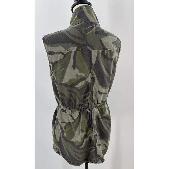 Nordstrom Caslon Green Camo Utility Vest Military Pockets Small - Picture 5 of 12